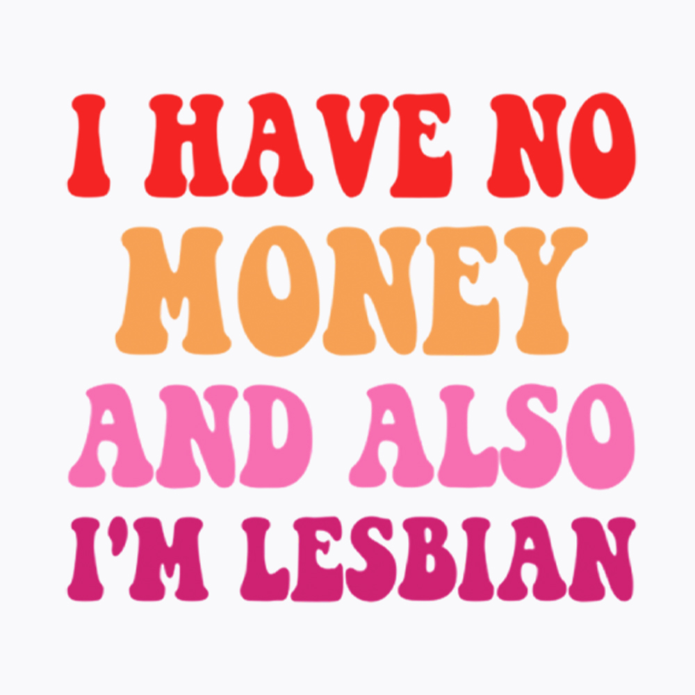 I Have No Money And Also I'm Lesbian Funny LGBT Washed T-Shirt