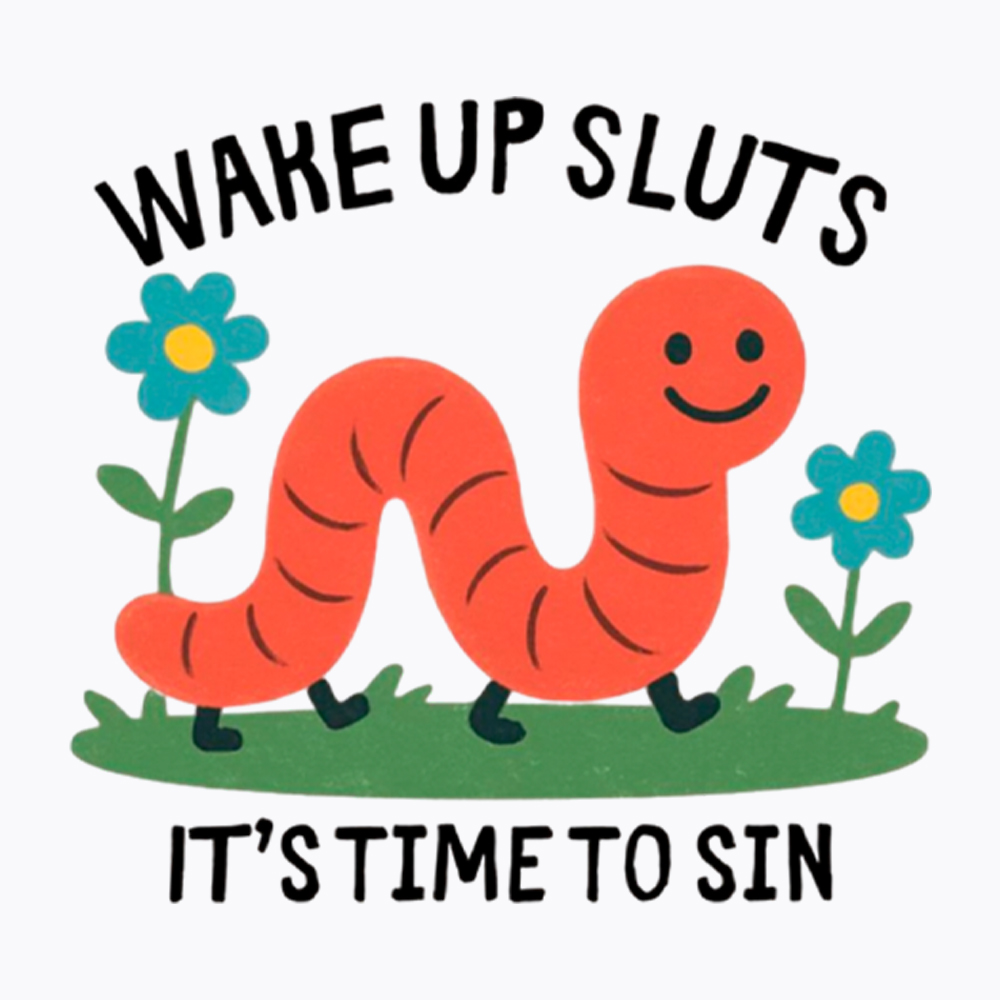 Wake Up Sluts Funny Animal Washed T-Shirt