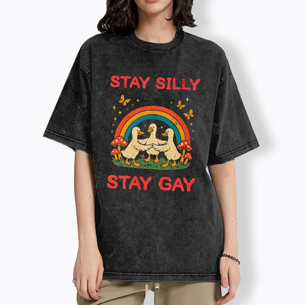 Stay Silly, Stay Gay Washed T-Shirt