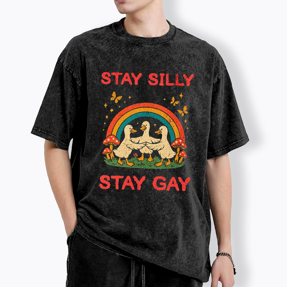 Stay Silly, Stay Gay Washed T-Shirt