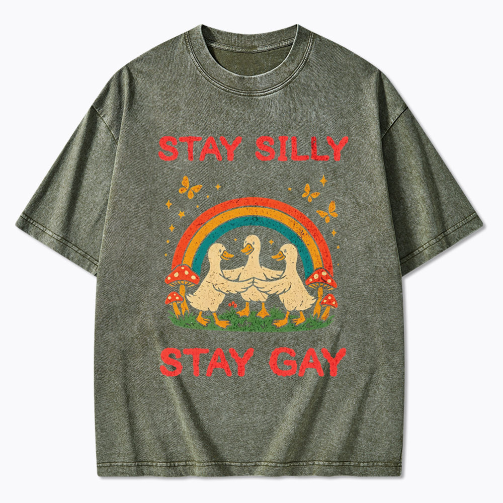 Stay Silly, Stay Gay Washed T-Shirt