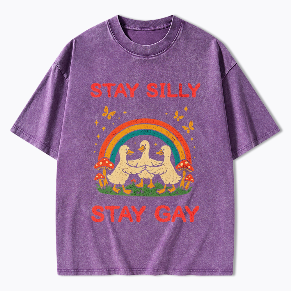 Stay Silly, Stay Gay Washed T-Shirt