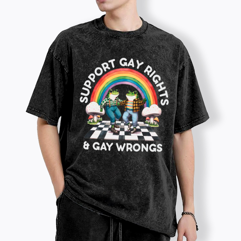 Gay Rights & Wrongs Pride Washed T-Shirt