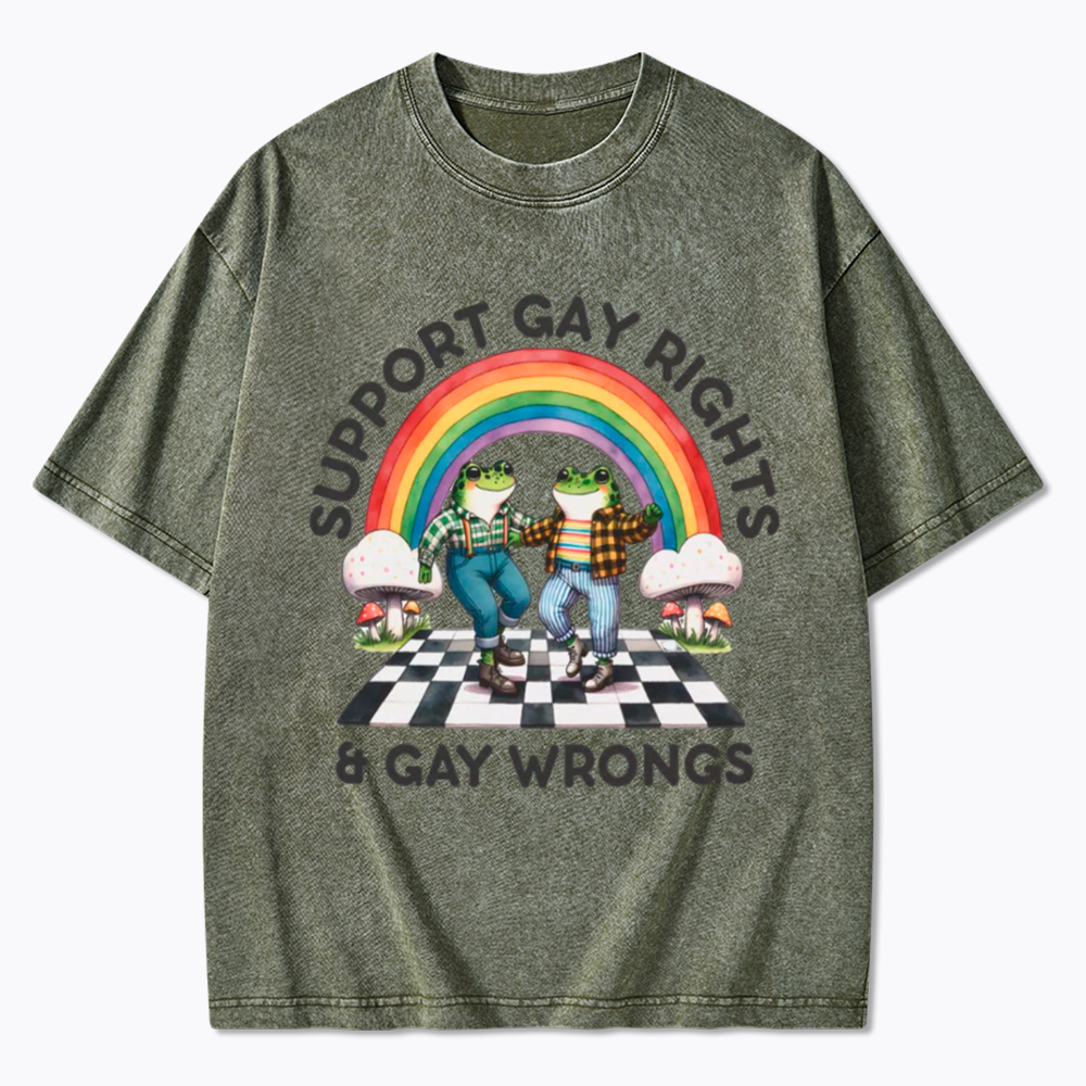 Gay Rights & Wrongs Pride Washed T-Shirt