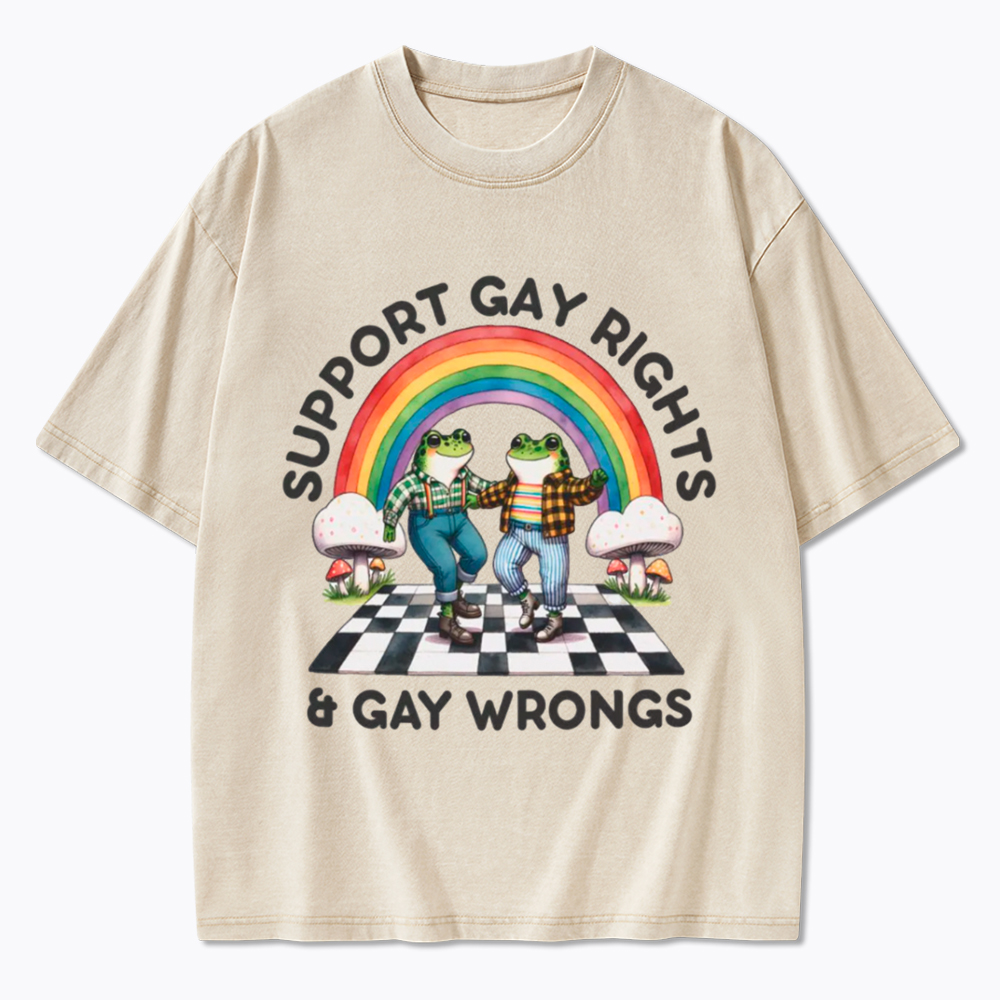 Gay Rights & Wrongs Pride Washed T-Shirt