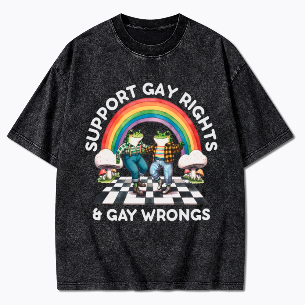 Gay Rights & Wrongs Pride Washed T-Shirt