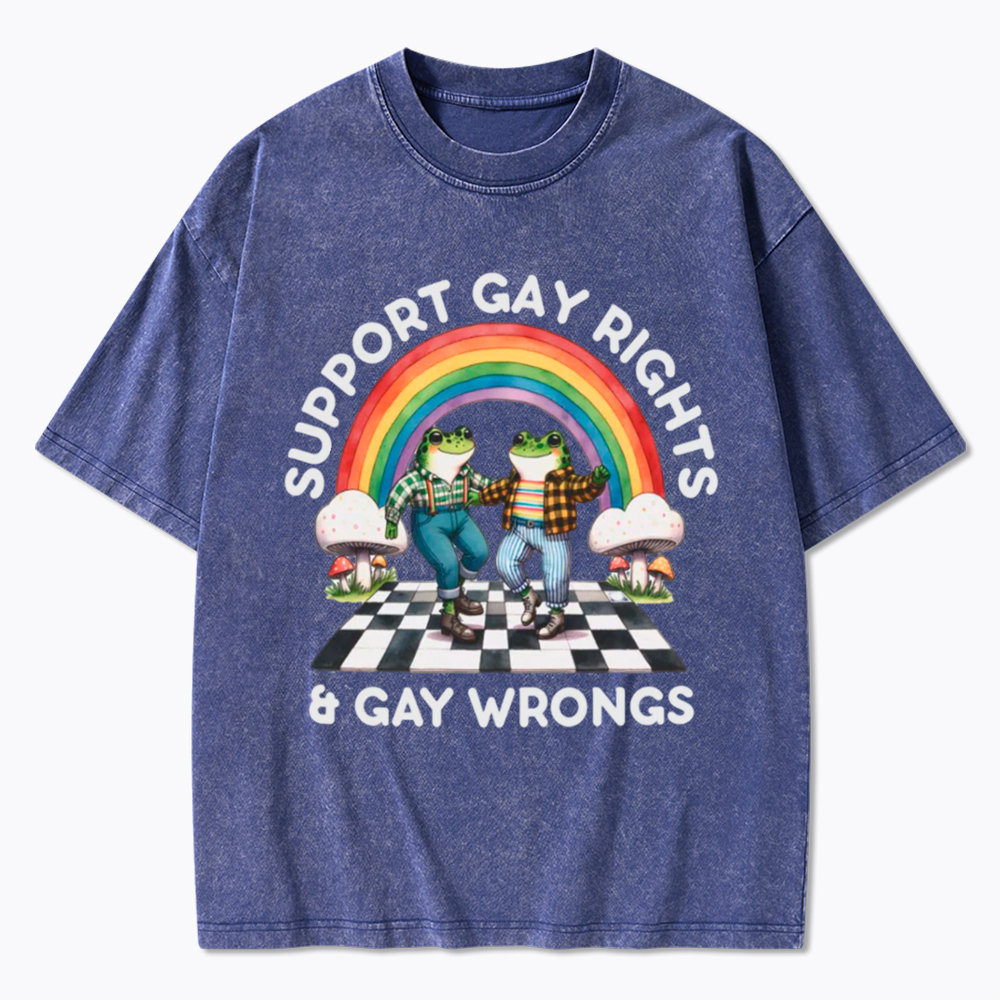 Gay Rights & Wrongs Pride Washed T-Shirt