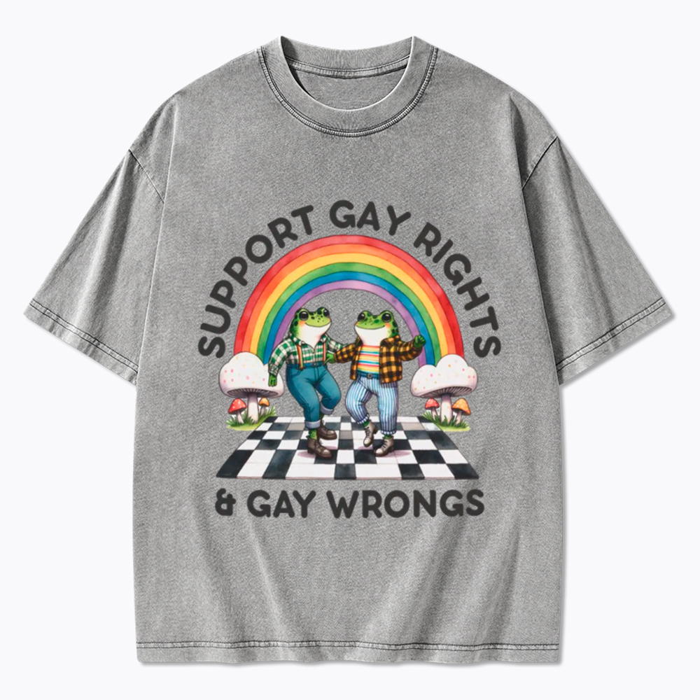 Gay Rights & Wrongs Pride Washed T-Shirt