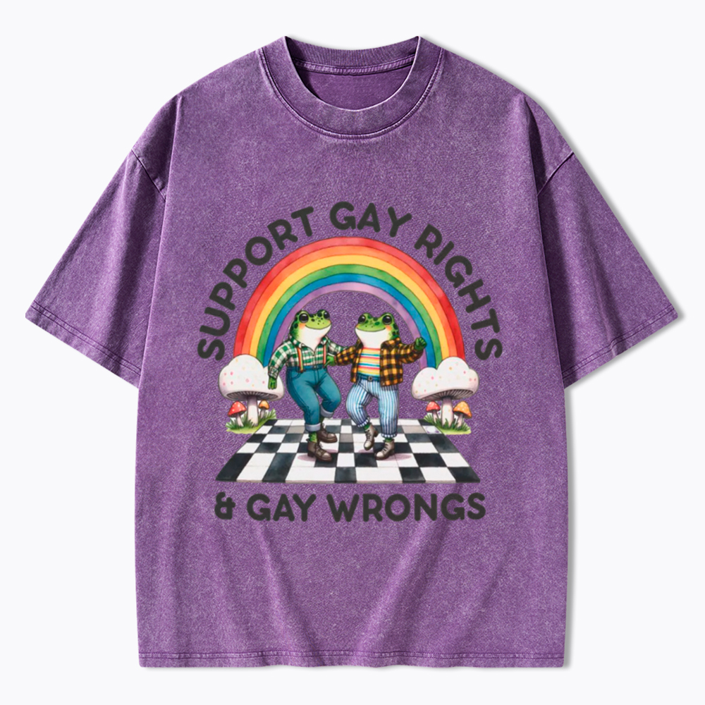 Gay Rights & Wrongs Pride Washed T-Shirt