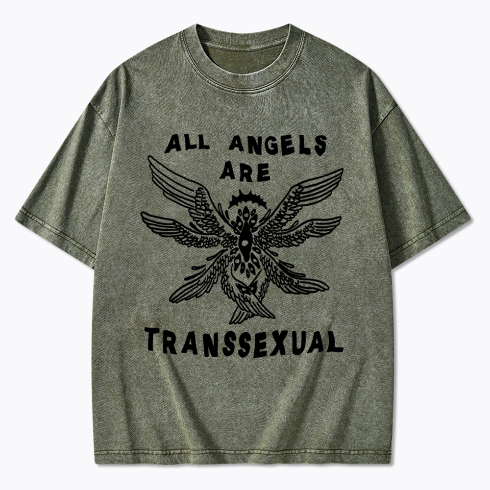 All Angels Are Transsexual Washed T-Shirt