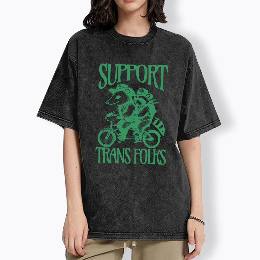 Support Trans Folks Washed T-Shirt