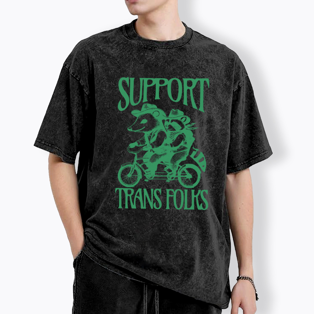 Support Trans Folks Washed T-Shirt