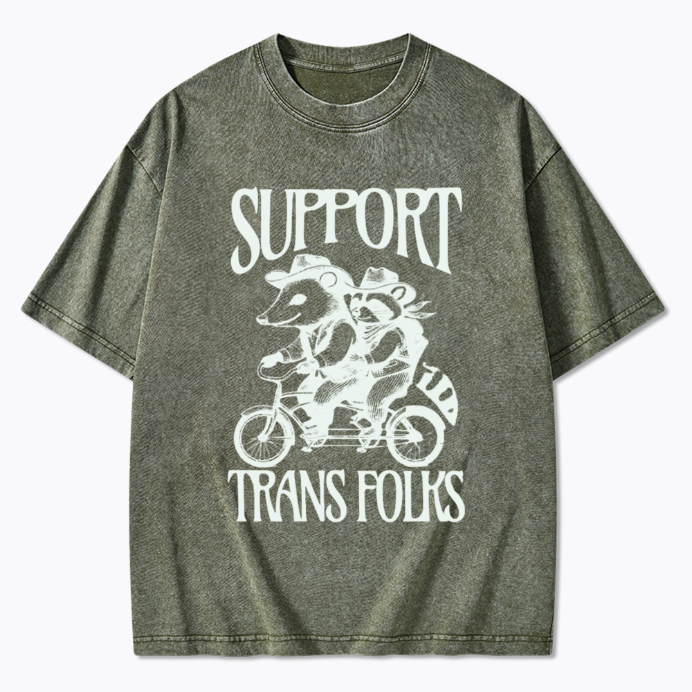 Support Trans Folks Washed T-Shirt