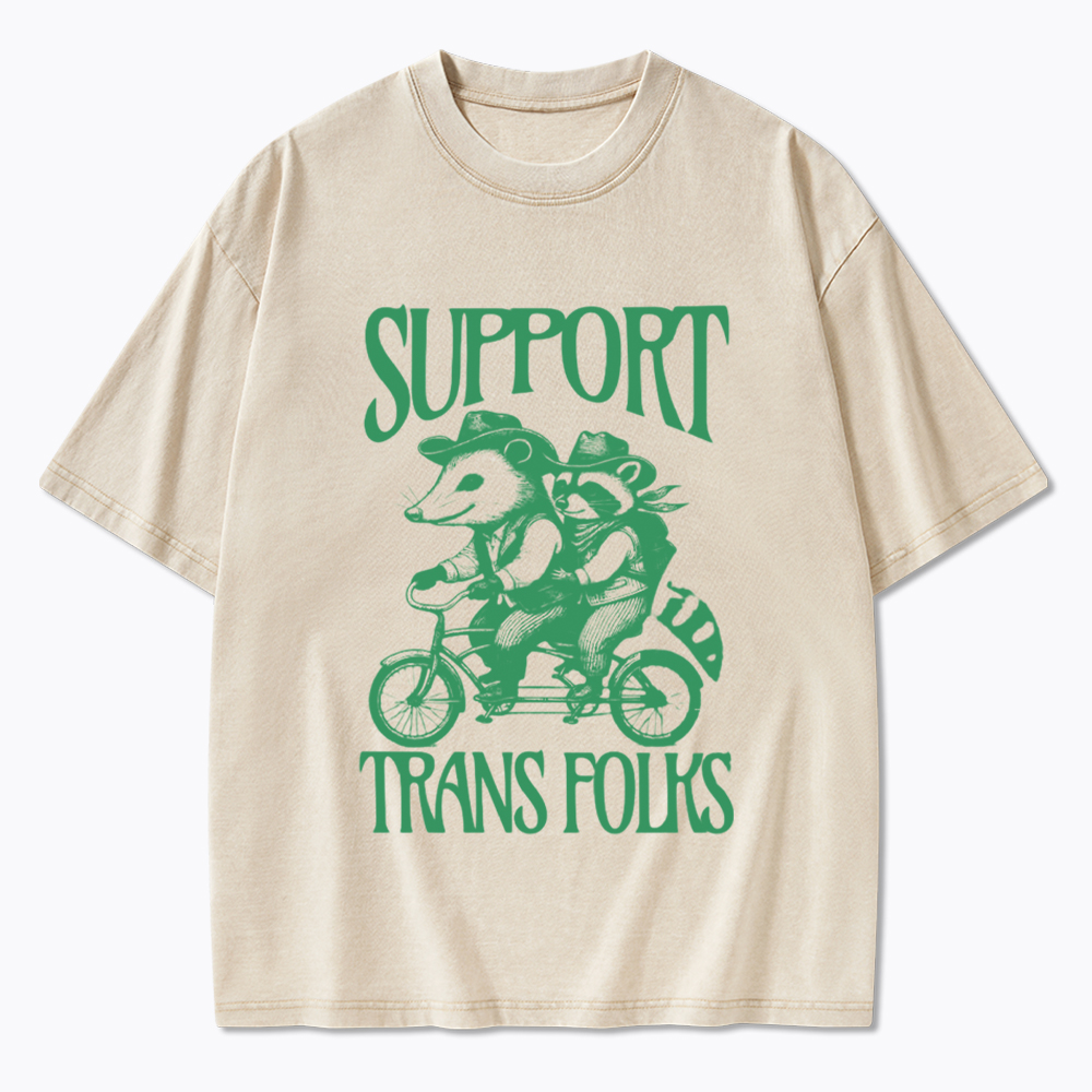Support Trans Folks Washed T-Shirt
