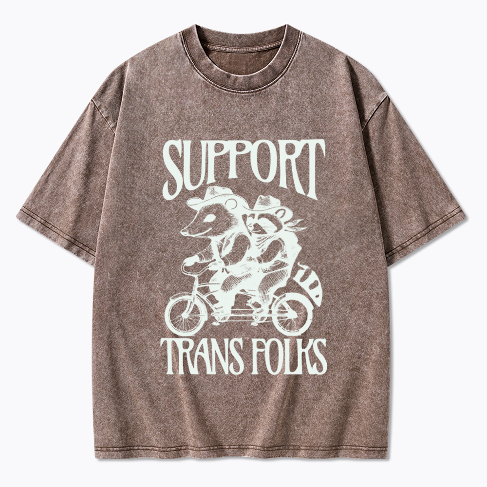 Support Trans Folks Washed T-Shirt