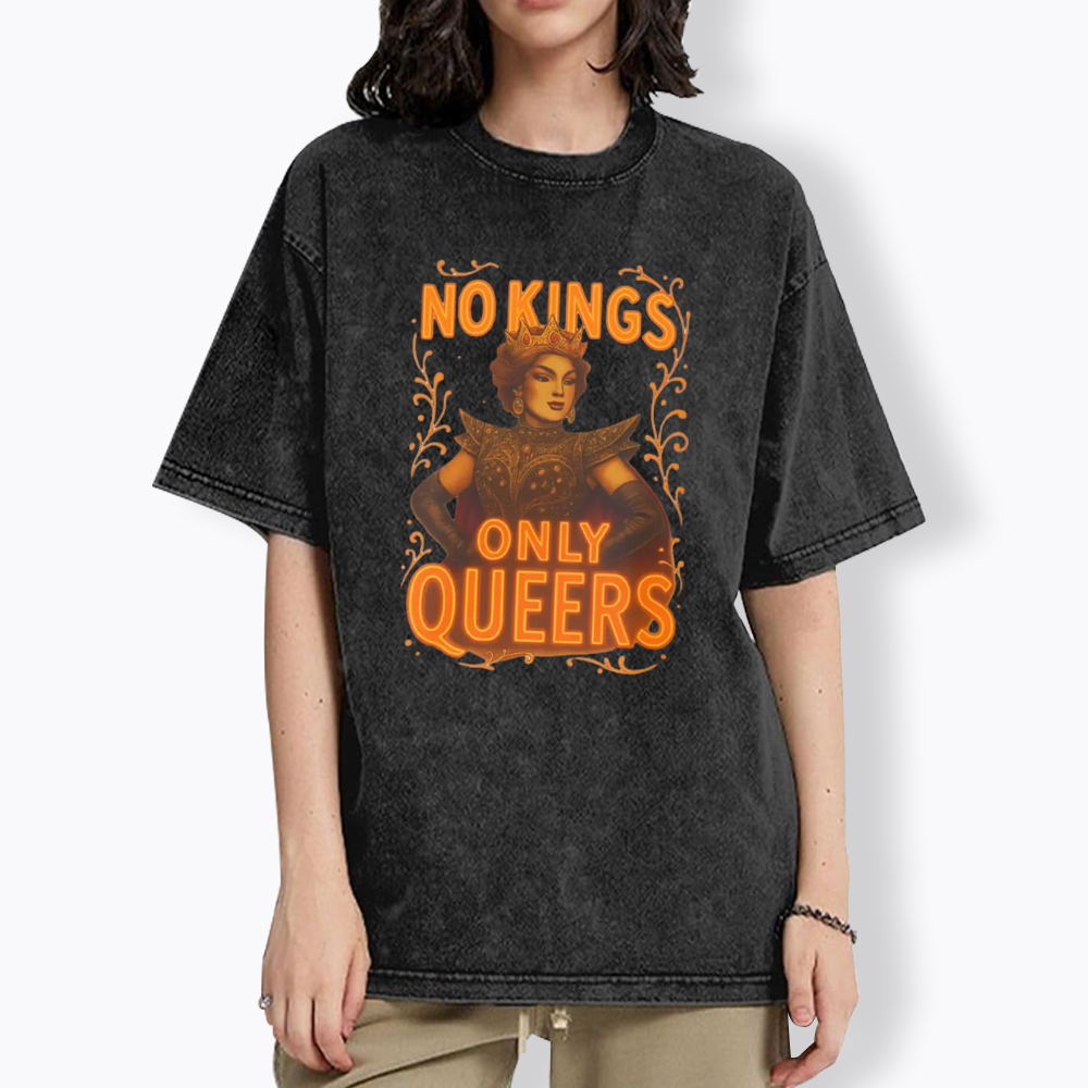 No Kings Only Queers Washed T-Shirt