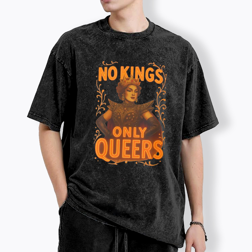No Kings Only Queers Washed T-Shirt