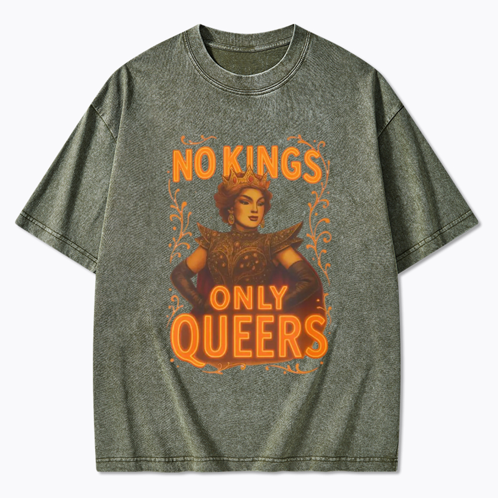 No Kings Only Queers Washed T-Shirt