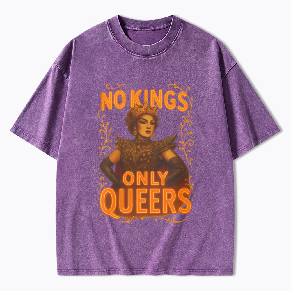 No Kings Only Queers Washed T-Shirt