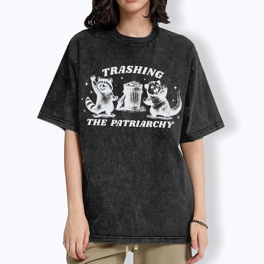 Trashing the Patriarchy Feminism Washed T-Shirt