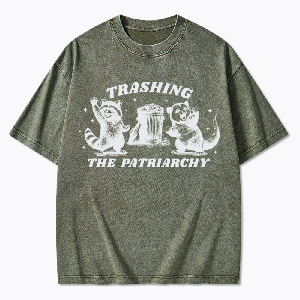 Trashing the Patriarchy Feminism Washed T-Shirt