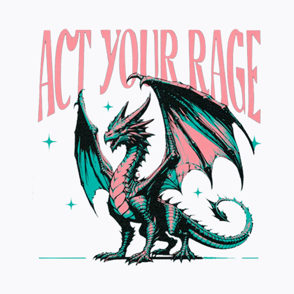 Act Your Rage Dragon Washed T-Shirt