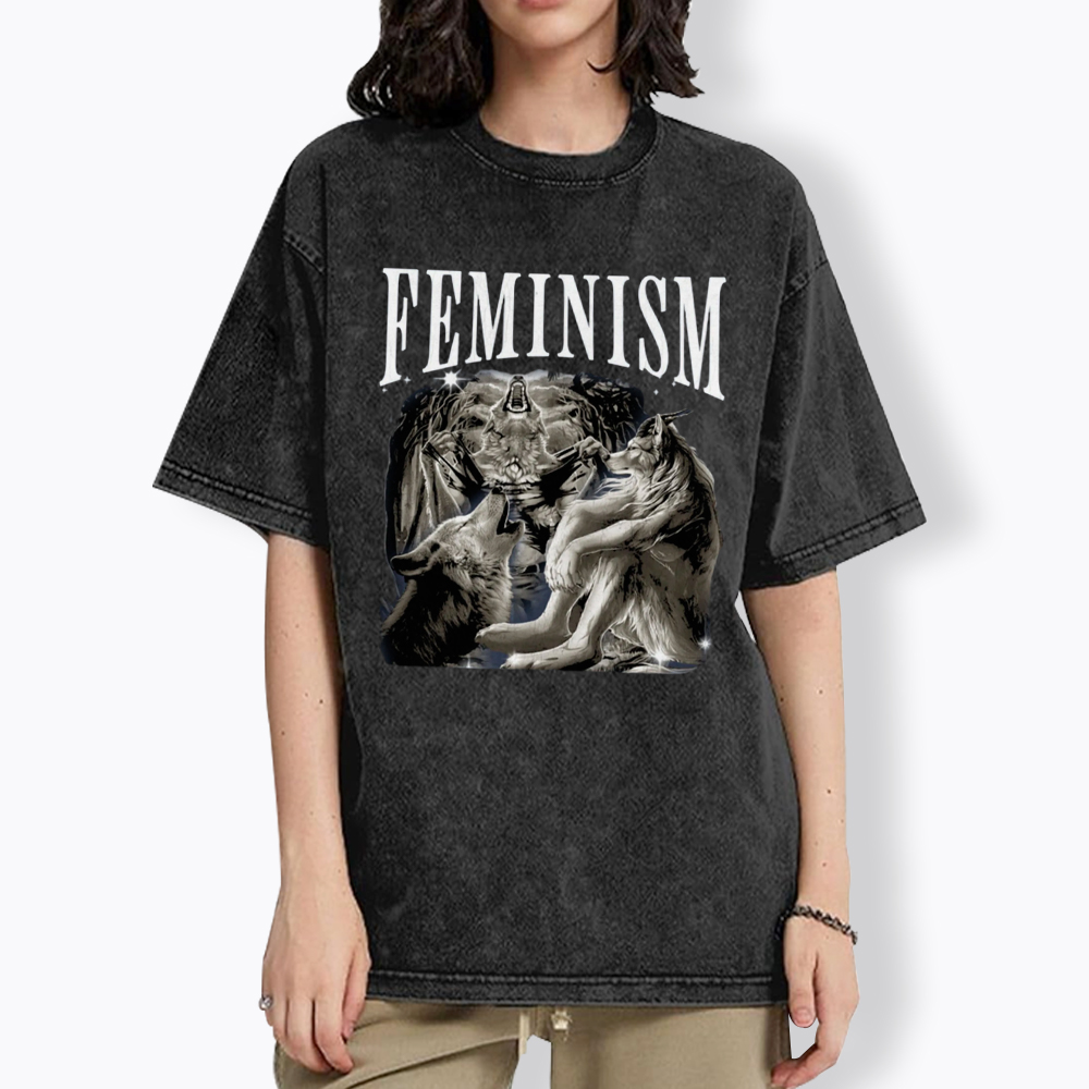 Funny Feminism Funny Feminis Washed T-Shirt