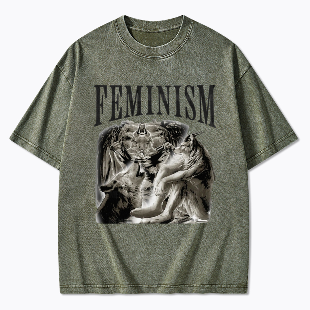Funny Feminism Funny Feminis Washed T-Shirt