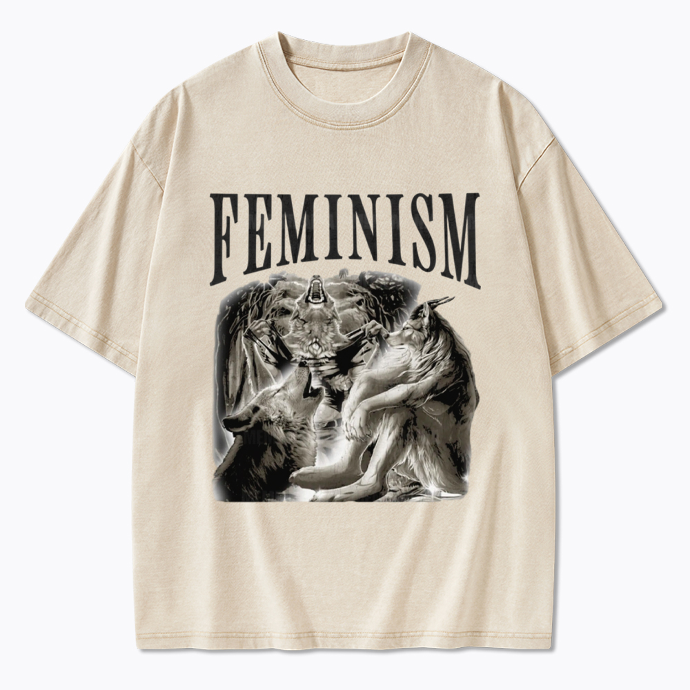 Funny Feminism Funny Feminis Washed T-Shirt