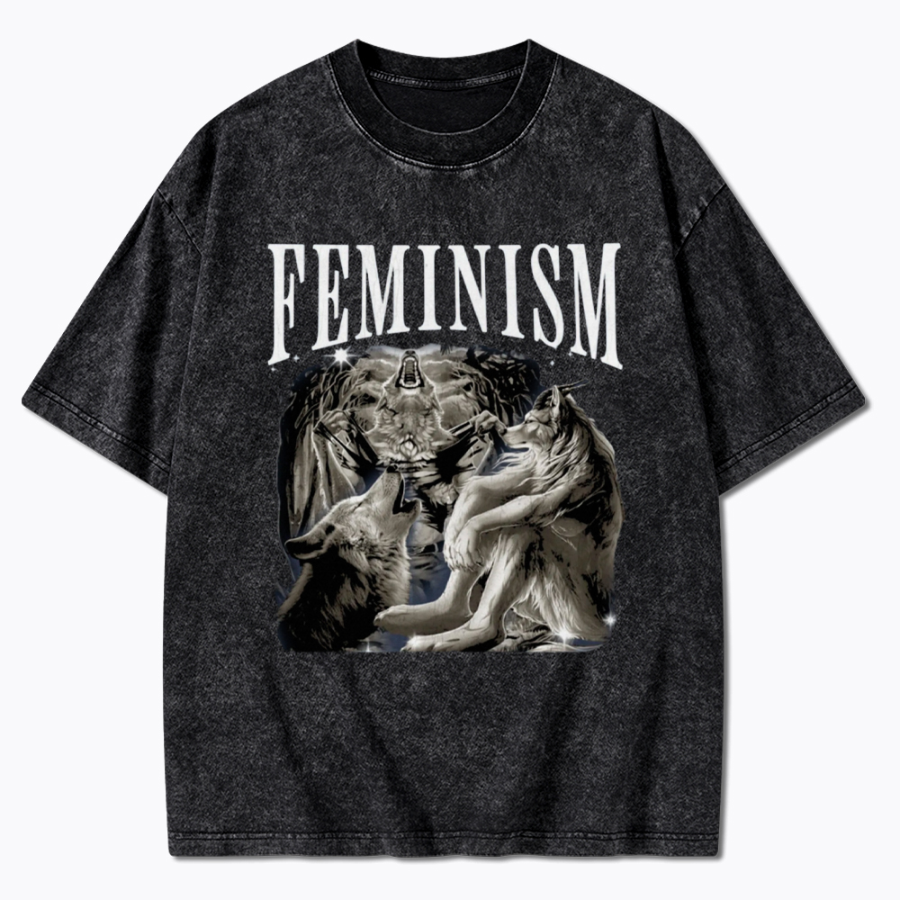 Funny Feminism Funny Feminis Washed T-Shirt
