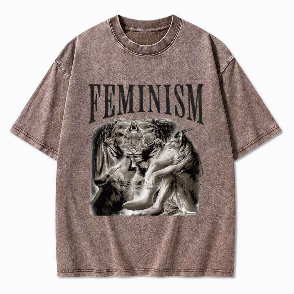 Funny Feminism Funny Feminis Washed T-Shirt