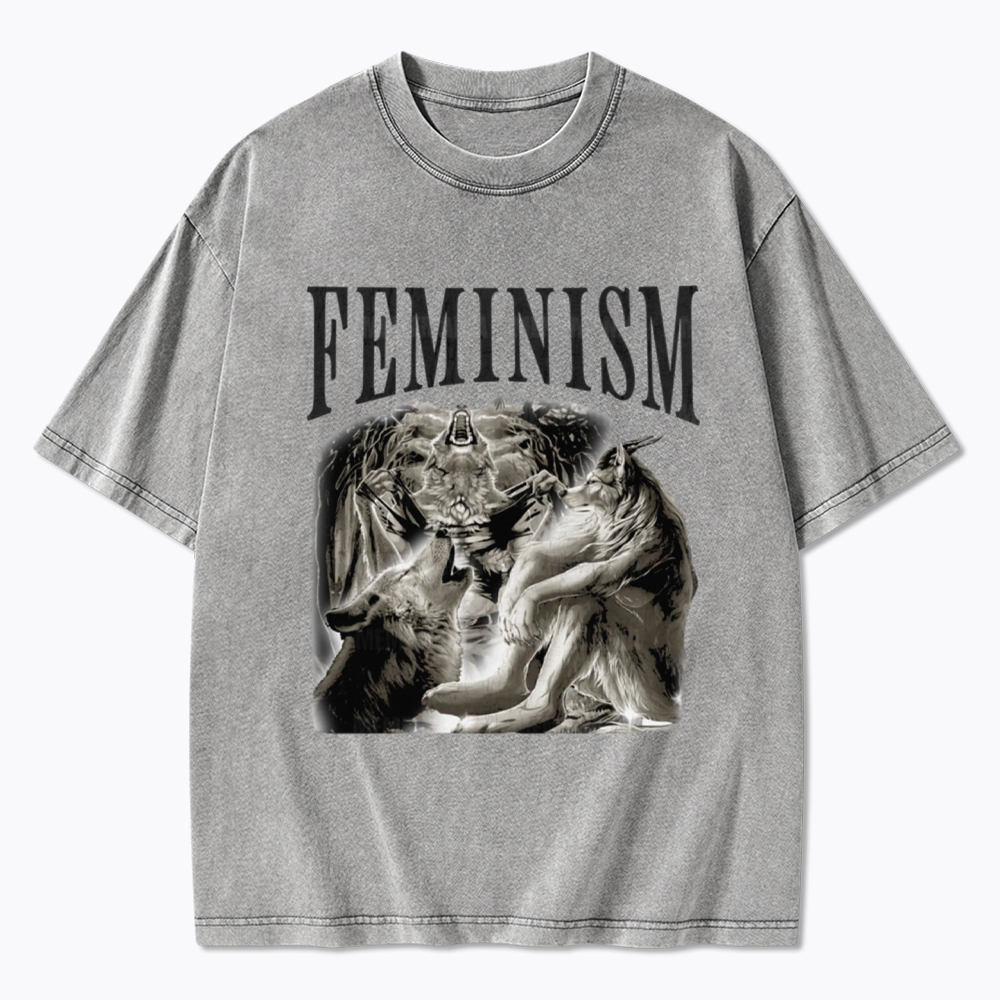 Funny Feminism Funny Feminis Washed T-Shirt