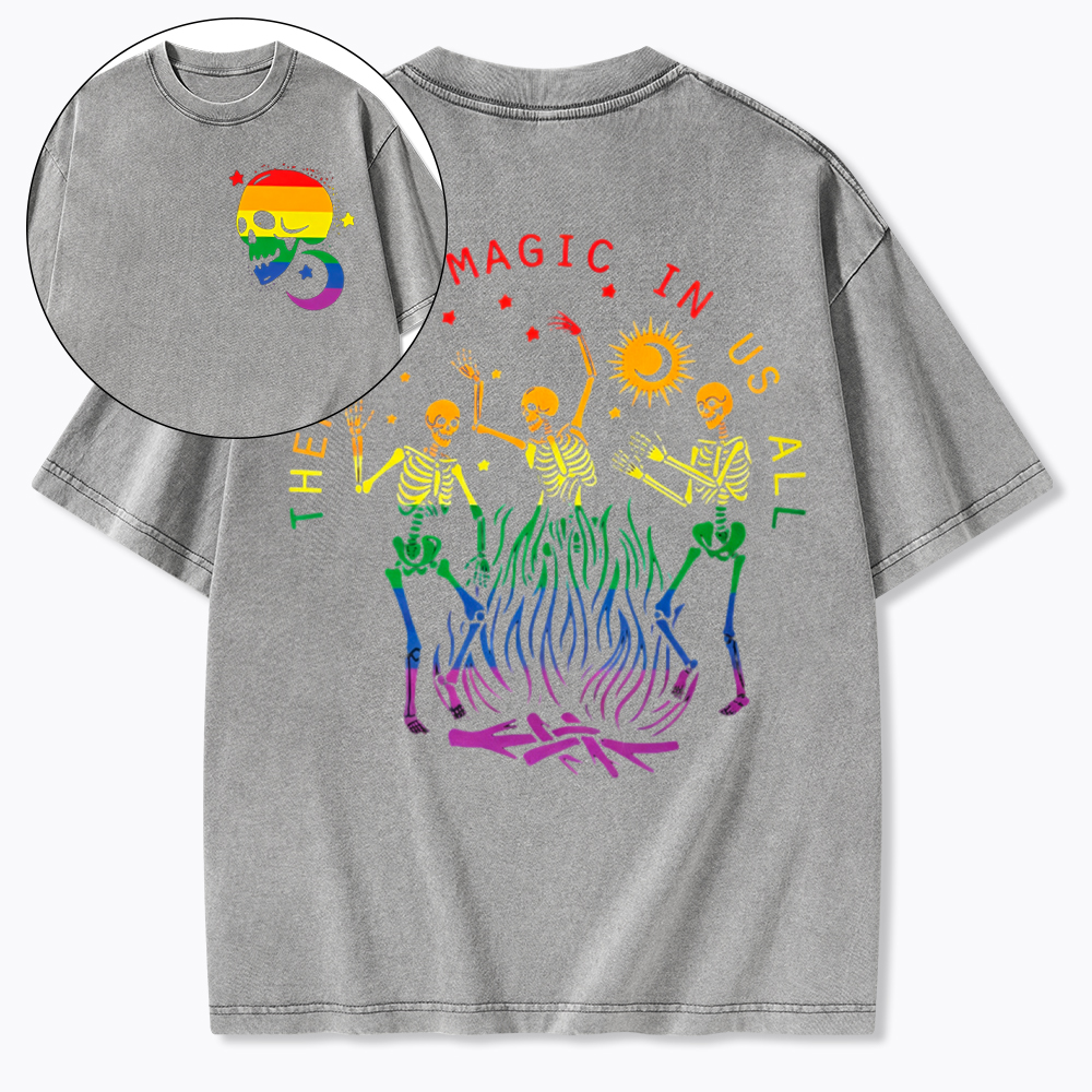 There is Magic in Us All Pride Outfit Washed T-Shirt