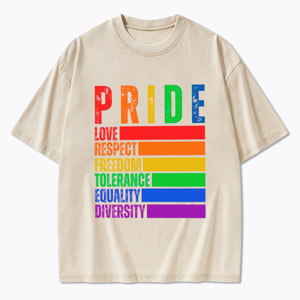 Pride Love Respect Freedom Washed T-Shirt