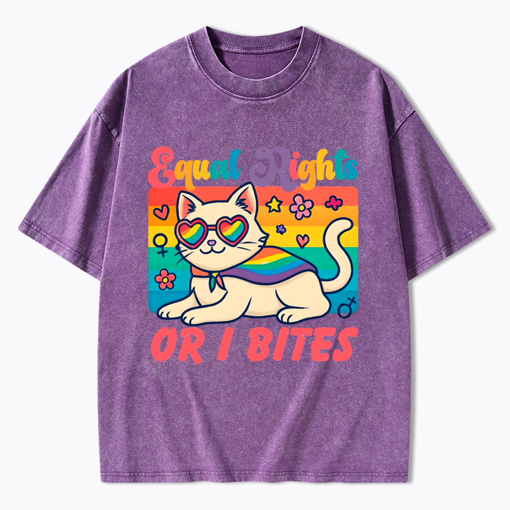 Equal Rights Or I Bites Washed T-Shirt