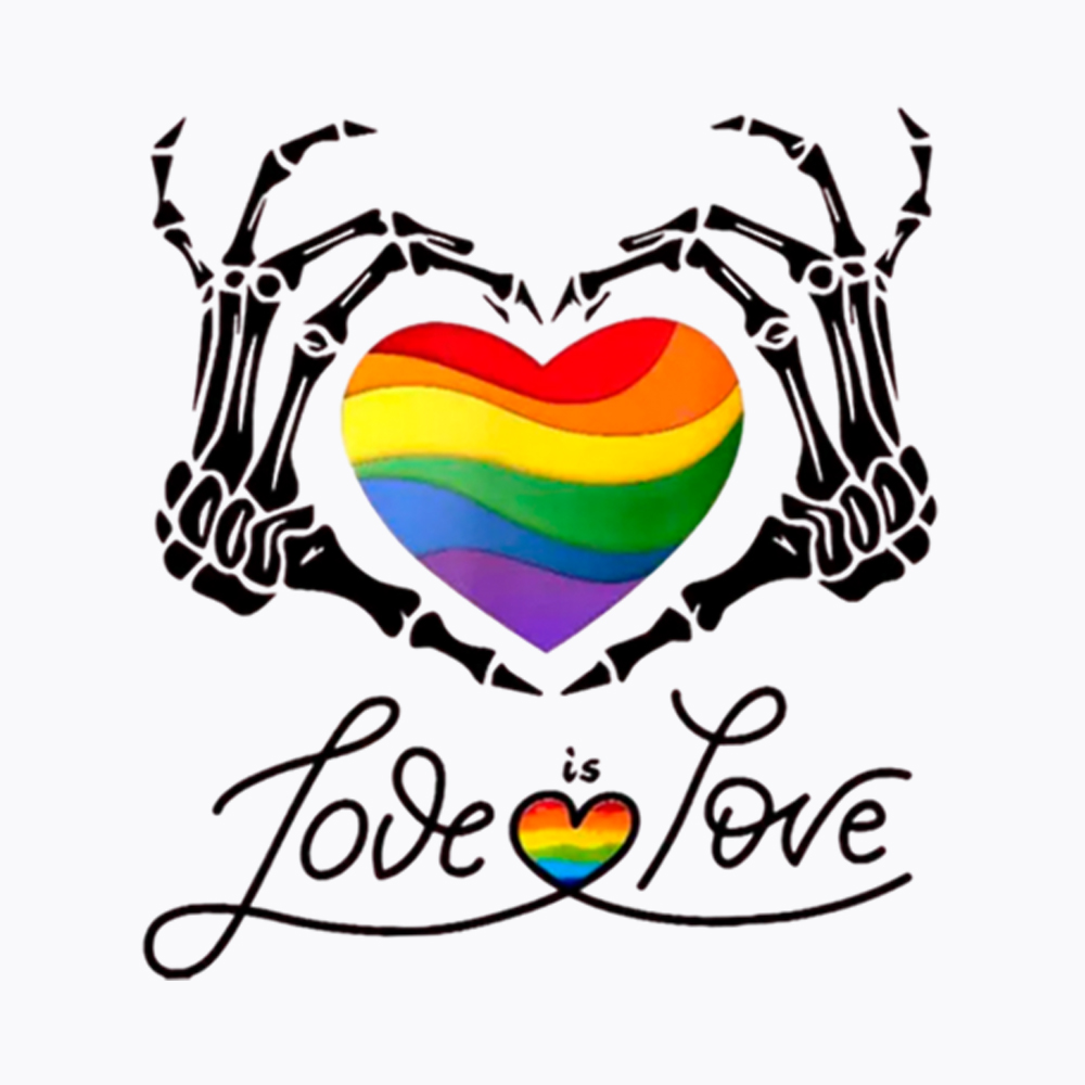 Love Is Love Skeleton Hands Washed T-Shirt