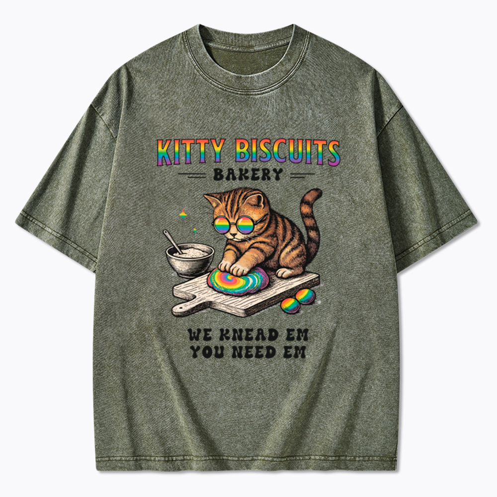 Pride Cat Kitty Bakery Washed T-Shirt
