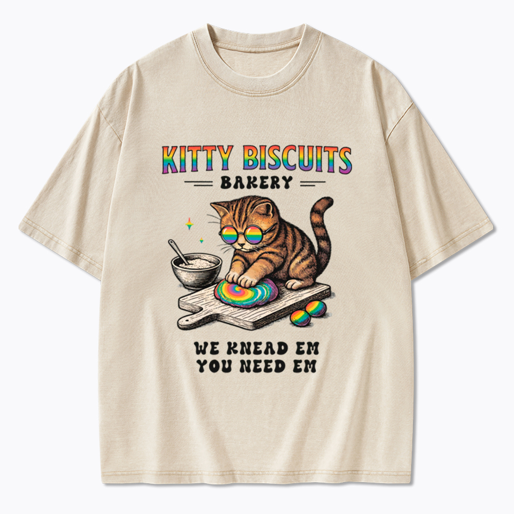 Pride Cat Kitty Bakery Washed T-Shirt