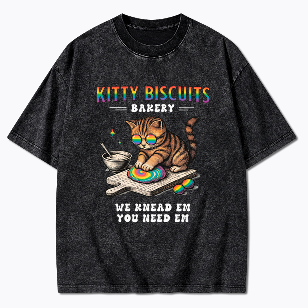 Pride Cat Kitty Bakery Washed T-Shirt