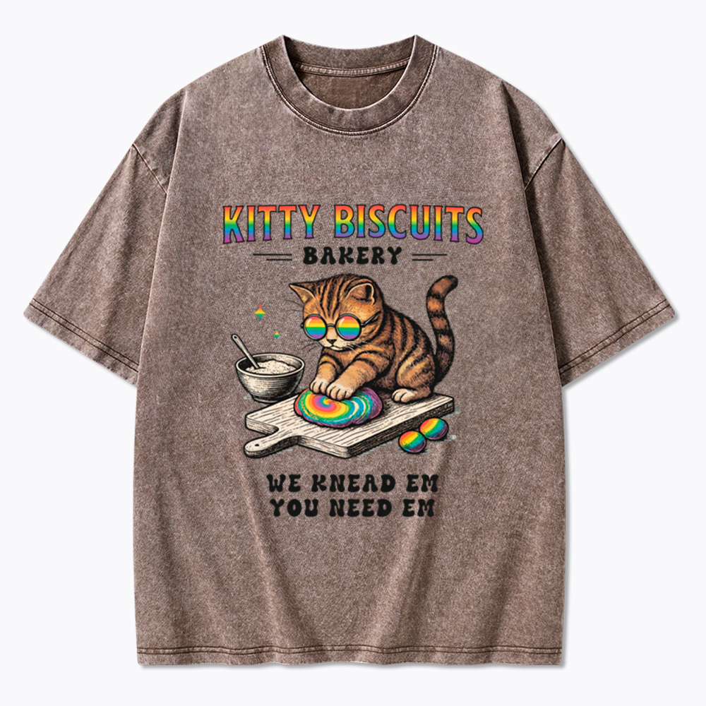 Pride Cat Kitty Bakery Washed T-Shirt