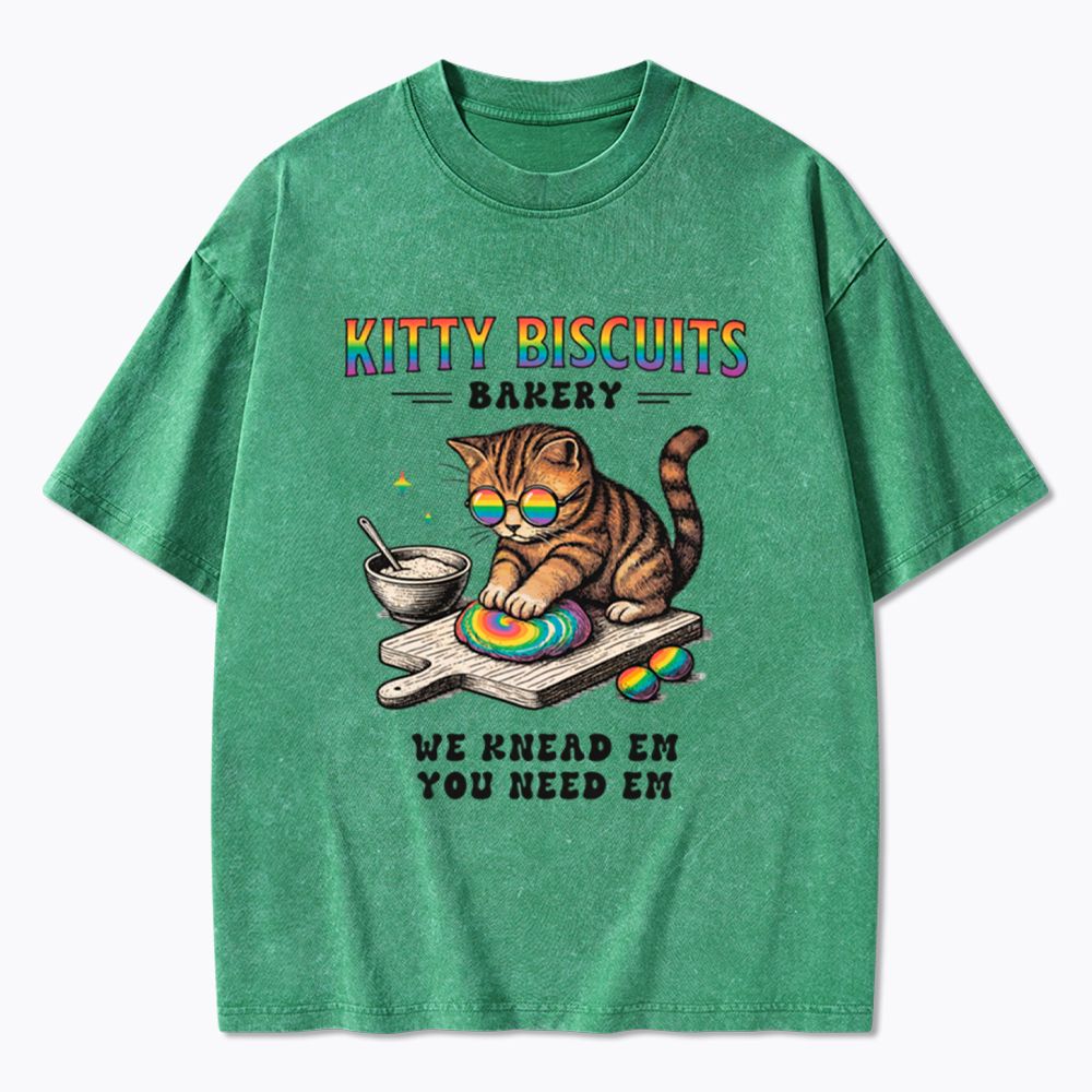 Pride Cat Kitty Bakery Washed T-Shirt