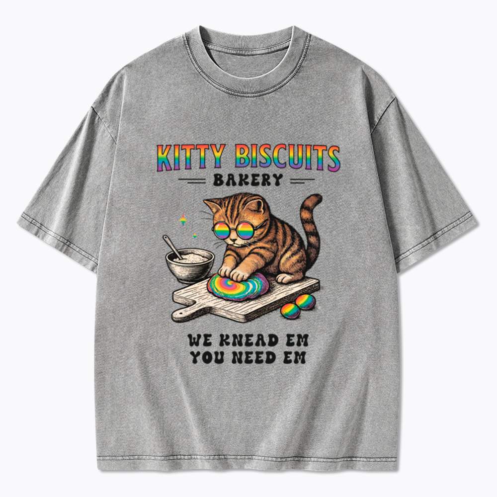 Pride Cat Kitty Bakery Washed T-Shirt