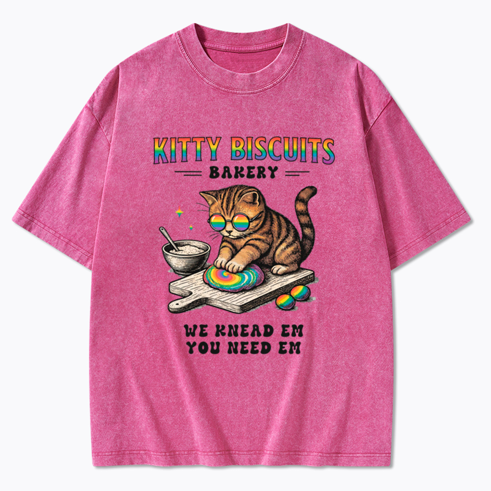 Pride Cat Kitty Bakery Washed T-Shirt