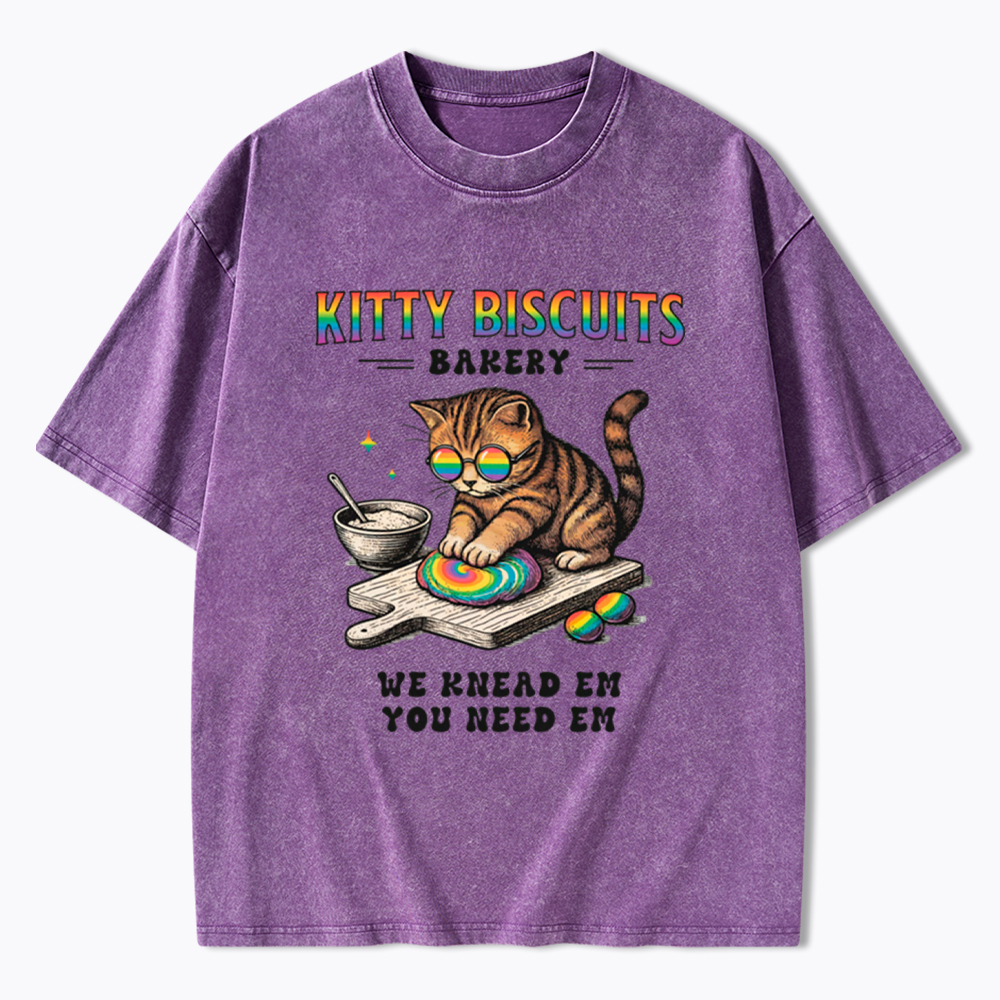 Pride Cat Kitty Bakery Washed T-Shirt