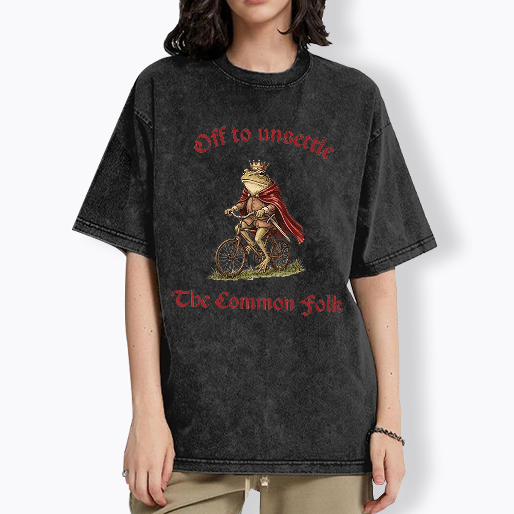 Off to Unsettle the Common Folk Washed T-Shirt