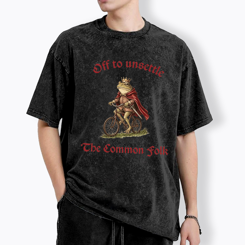 Off to Unsettle the Common Folk Washed T-Shirt