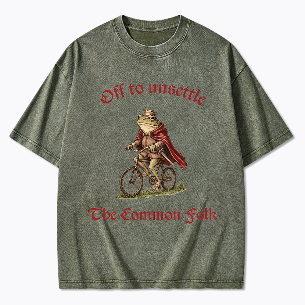 Off to Unsettle the Common Folk Washed T-Shirt
