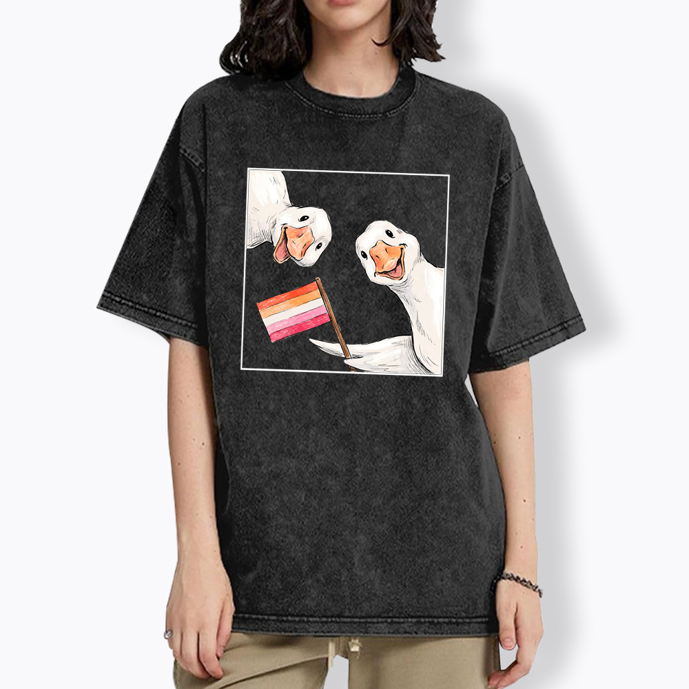 Silly Goose Couple Washed T-Shirt