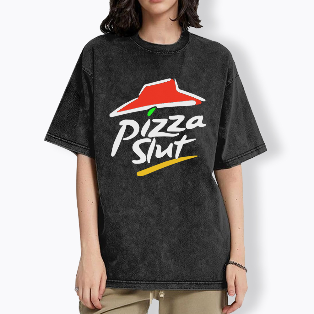 Pizza slut Washed T-Shirt