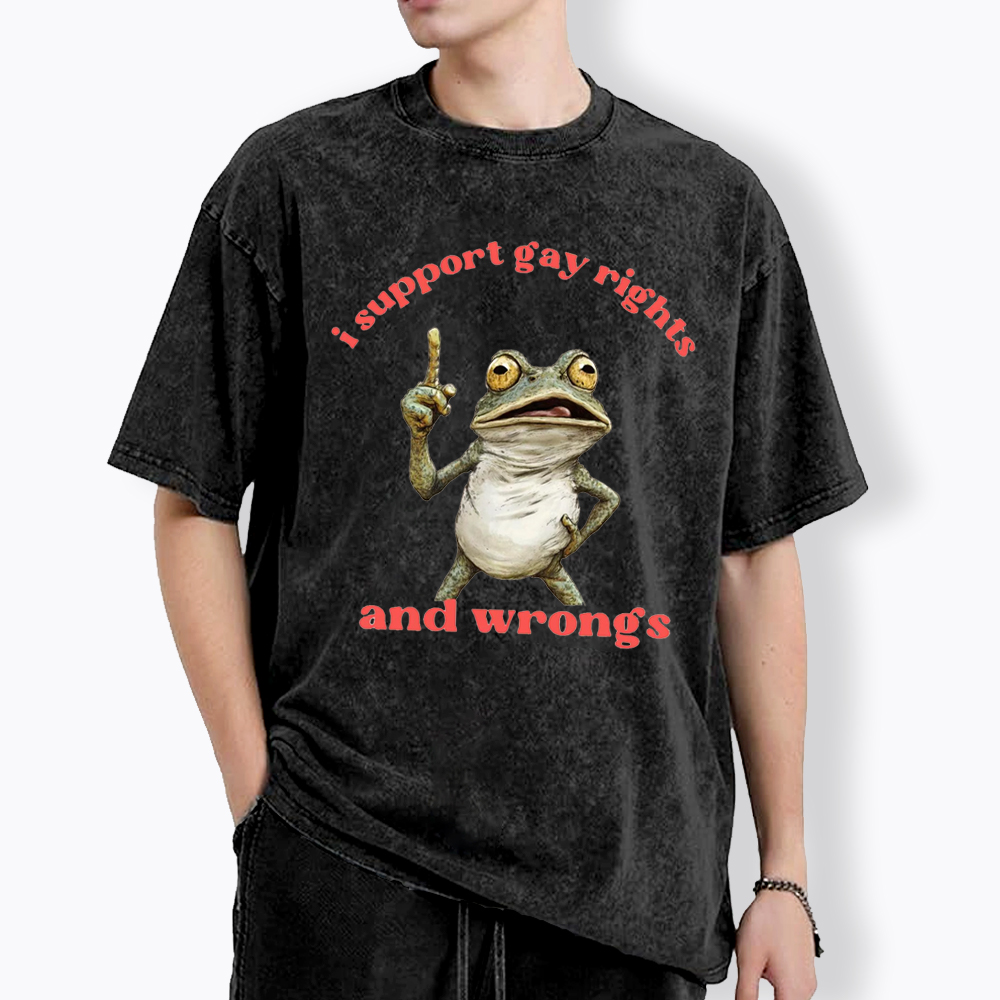 I support Gay Rights and Wrongs Washed T-Shirt